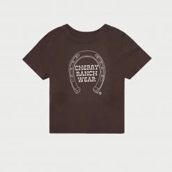 CHERRY Womens Horseshoe Baby Tee (Espresso)