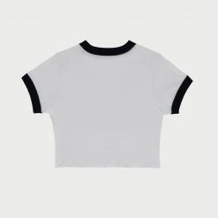 CHERRY Western Ringer Baby Tee (White/Navy) Womens