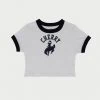 CHERRY Western Ringer Baby Tee (White/Navy) Womens