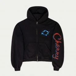CHERRY Emblem Midweight Zip-Up Hoodie (Faded Black) Sweatshirts