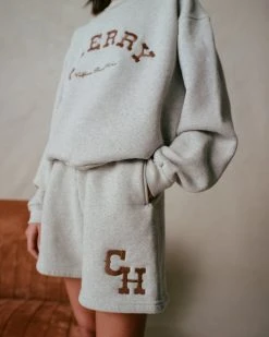 CHERRY Athletic Sweatshorts (Heather Grey)