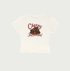 CHERRY Bull Dog Baby Tee (Cream) Womens