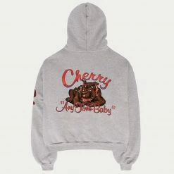 CHERRY Sweatshirts Emblem Midweight Zip-Up Hoodie (Heather Grey)