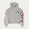 CHERRY Sweatshirts Emblem Midweight Zip-Up Hoodie (Heather Grey)