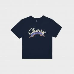 CHERRY Womens Quality Baby Tee (Navy)
