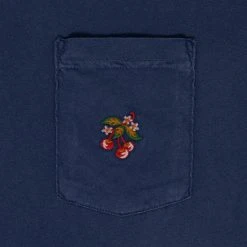 Cherry Bloom Pocket T-Shirt (Faded Navy)