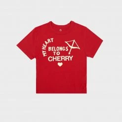 CHERRY Womens My Heart Baby Tee (Cardinal)
