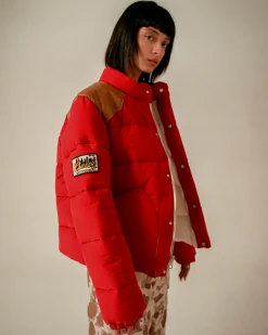 CHERRY Western Puffer Jacket (Red)