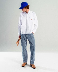 CHERRY Hickory Stripe Double Knee Painter Pants 14 CHERRY Hickory Stripe Double Knee Painter Pants