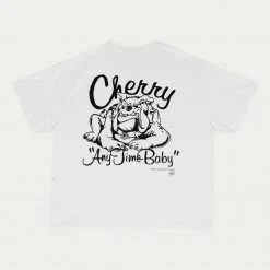 CHERRY Bull Dog Boxy T-Shirt (White) Tees & Longsleeves